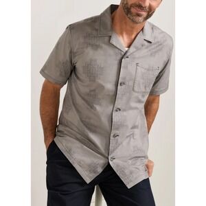 Pendleton Mens Gray Aloha Print Short Sleeve Button Down Shirt Size M